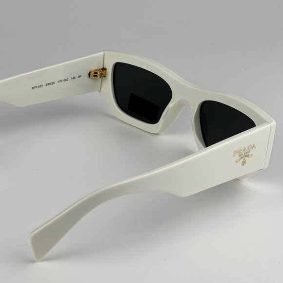 Prada PRA01S 17K08Z Sunglasses White Grey Unisex PR A01S main image 4